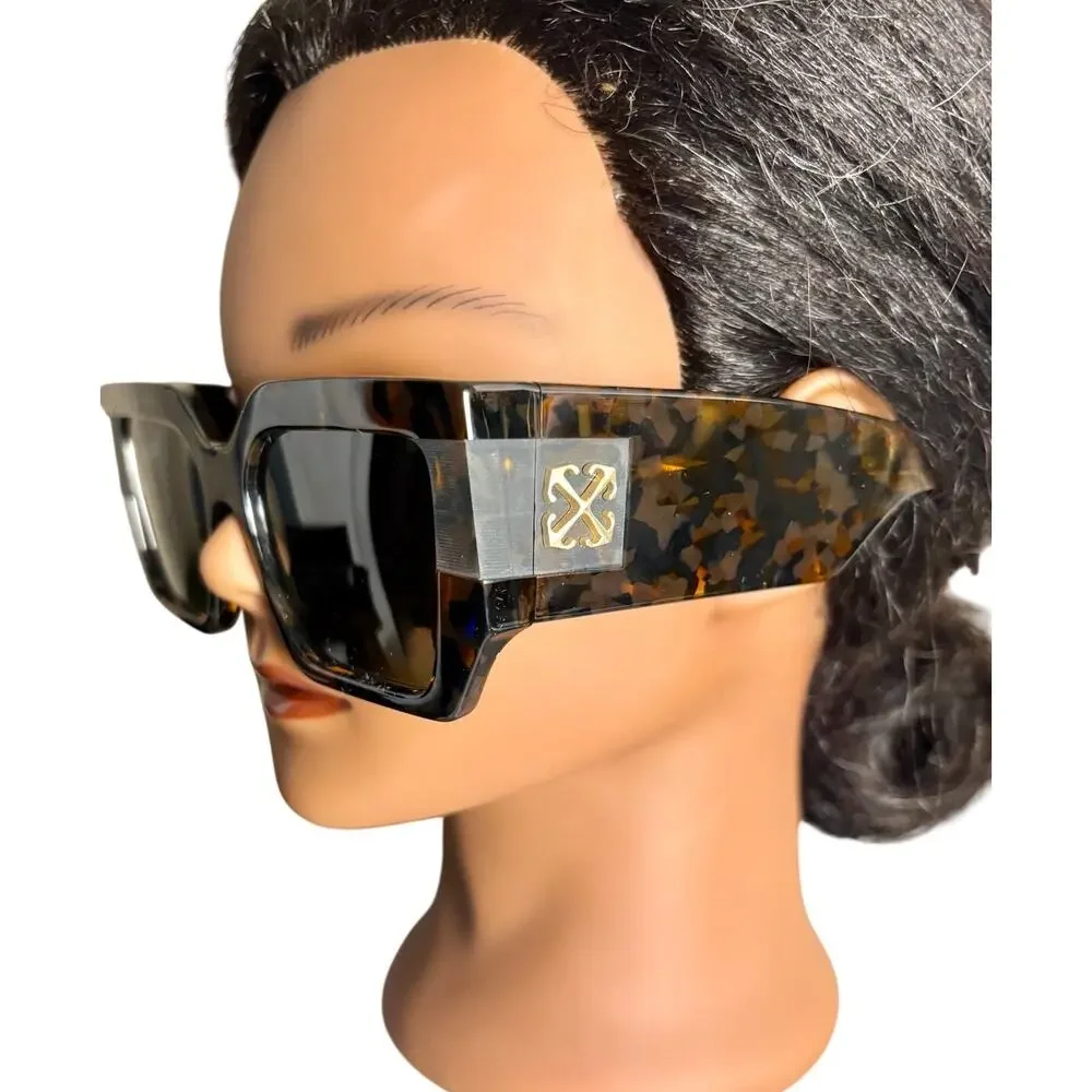 NEW Off-White Unisex Sunglasses - Dover, Havana Green. - Picture 4 of 8